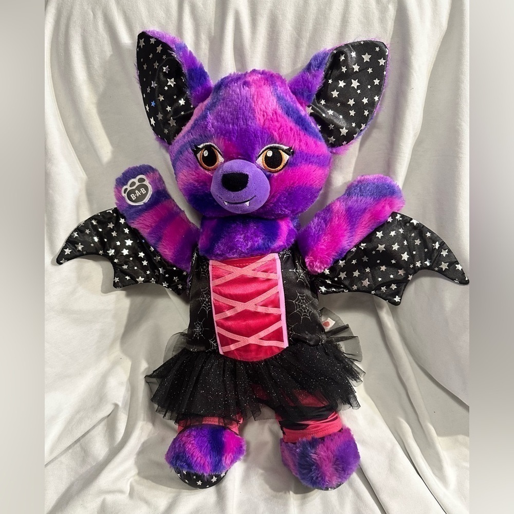 Build A Bear Purple Starry Night Vampire Bat 18"‎ Retired Plush Halloween Goth